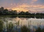 Sunset over lake